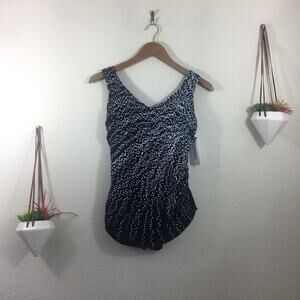 NWT Swimsuits for All Sarong front dots swimsuit